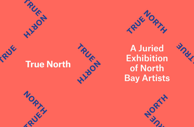 A graphic with text reading True North: A Juried Exhibition of North Bay Artists